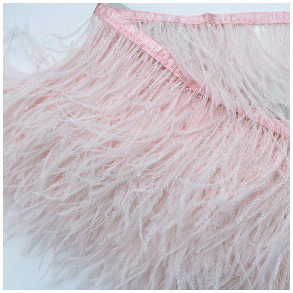 Тесьма декоративная с перьями, цвет розовый